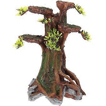 Tronco de árvore decorativo em resina para aquário, marrom, ideal para paisagismo de aquários.