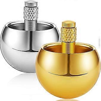 2 Pieces Metal Spinning Top Metal Flip Over Top Kids Spinning Top Toy  (gold, Silver)