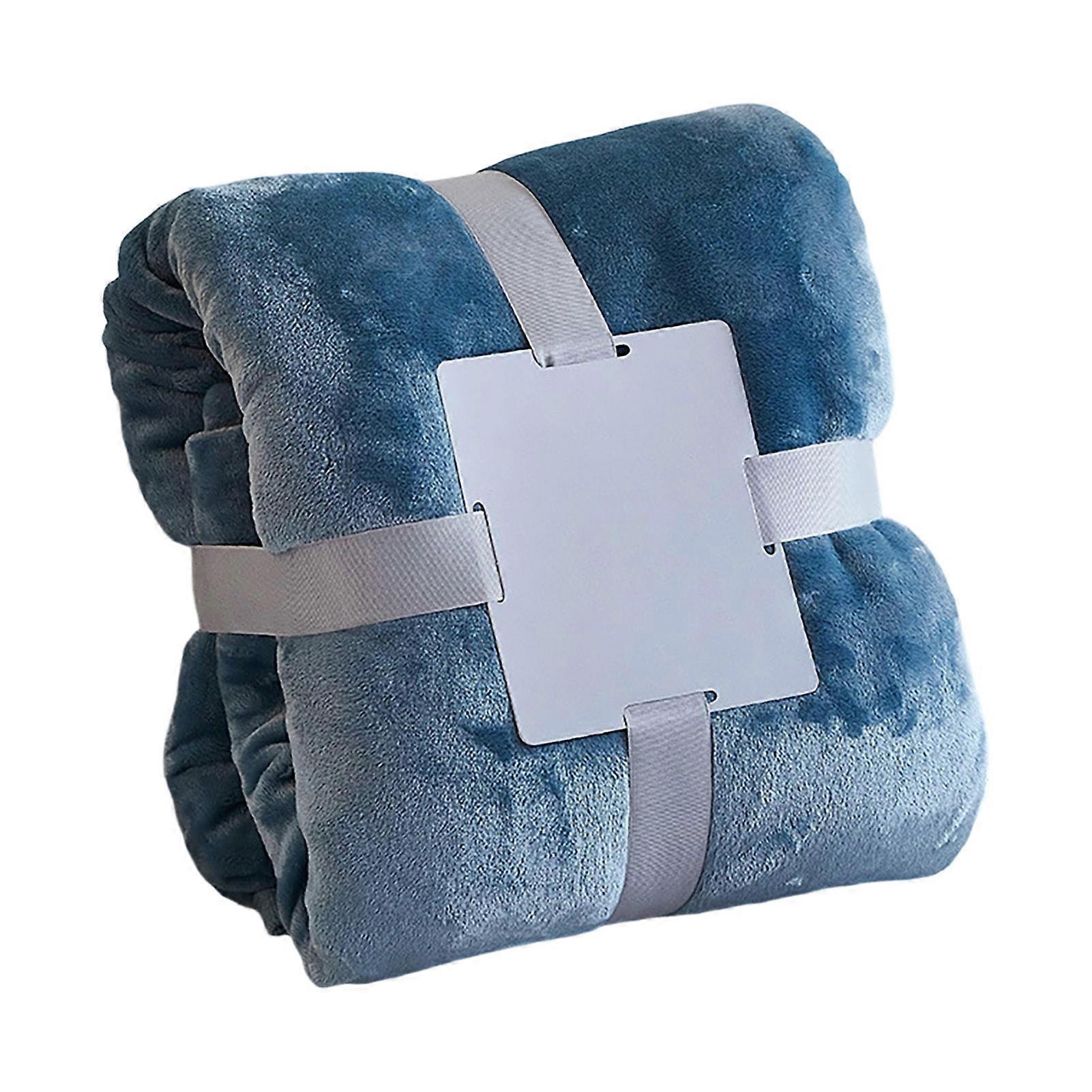 Solid Color Flannel Blanket - Lightweight Plush - for Sofa Bed