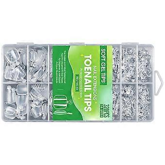 Soft Gel Fake Toe Nail Tip 240Pcs Seamless Blending Matte Texture Durability and Flexible Artificial Nail for Long Lasting Wear Multicolor