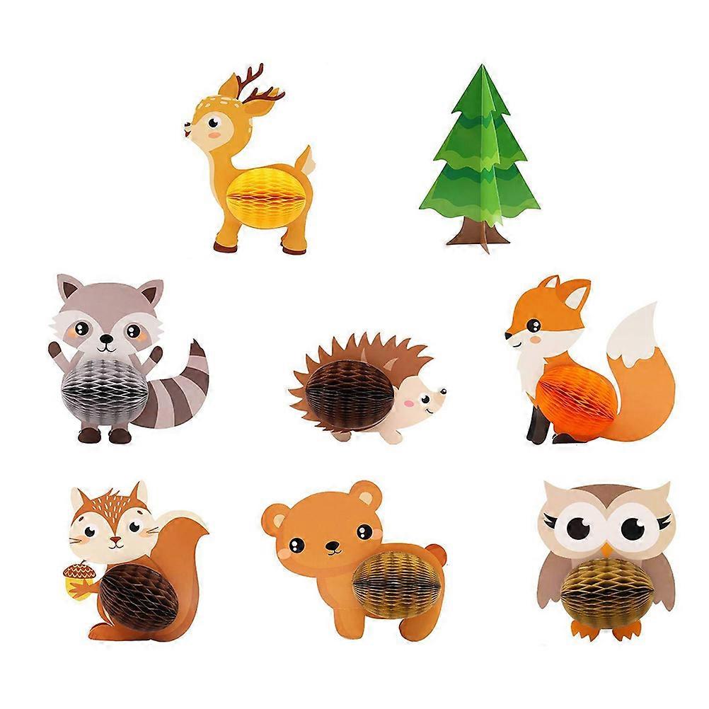 Boules de Noël en nid d'abeille avec animaux, 8 pièces, couleurs assorties, pour anniversaire d'enfant