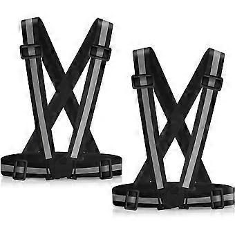 2-pack reflecterend vest/kraag voor hardlopen en fietsen - zwart