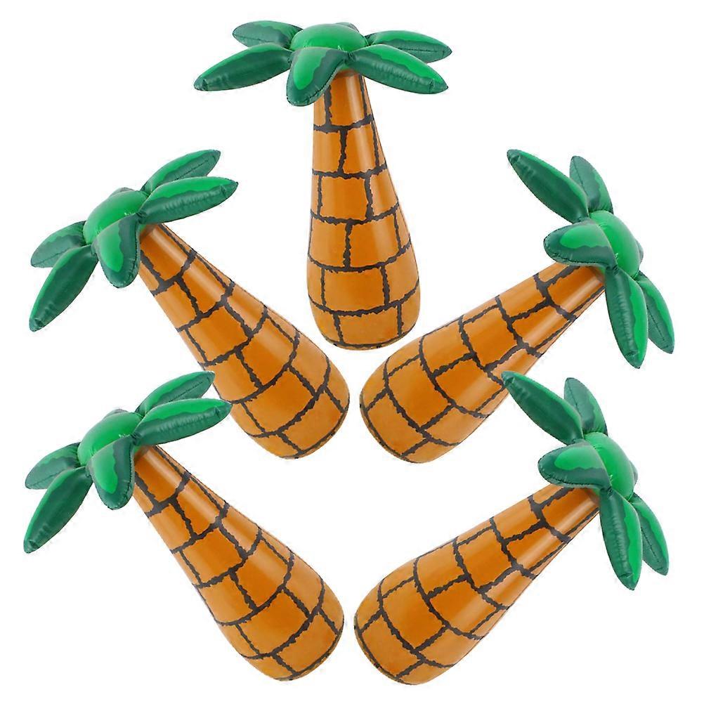 Simulation Tree Toy Inflatable Coconut Tree Prop for Party Decor 5Pcs