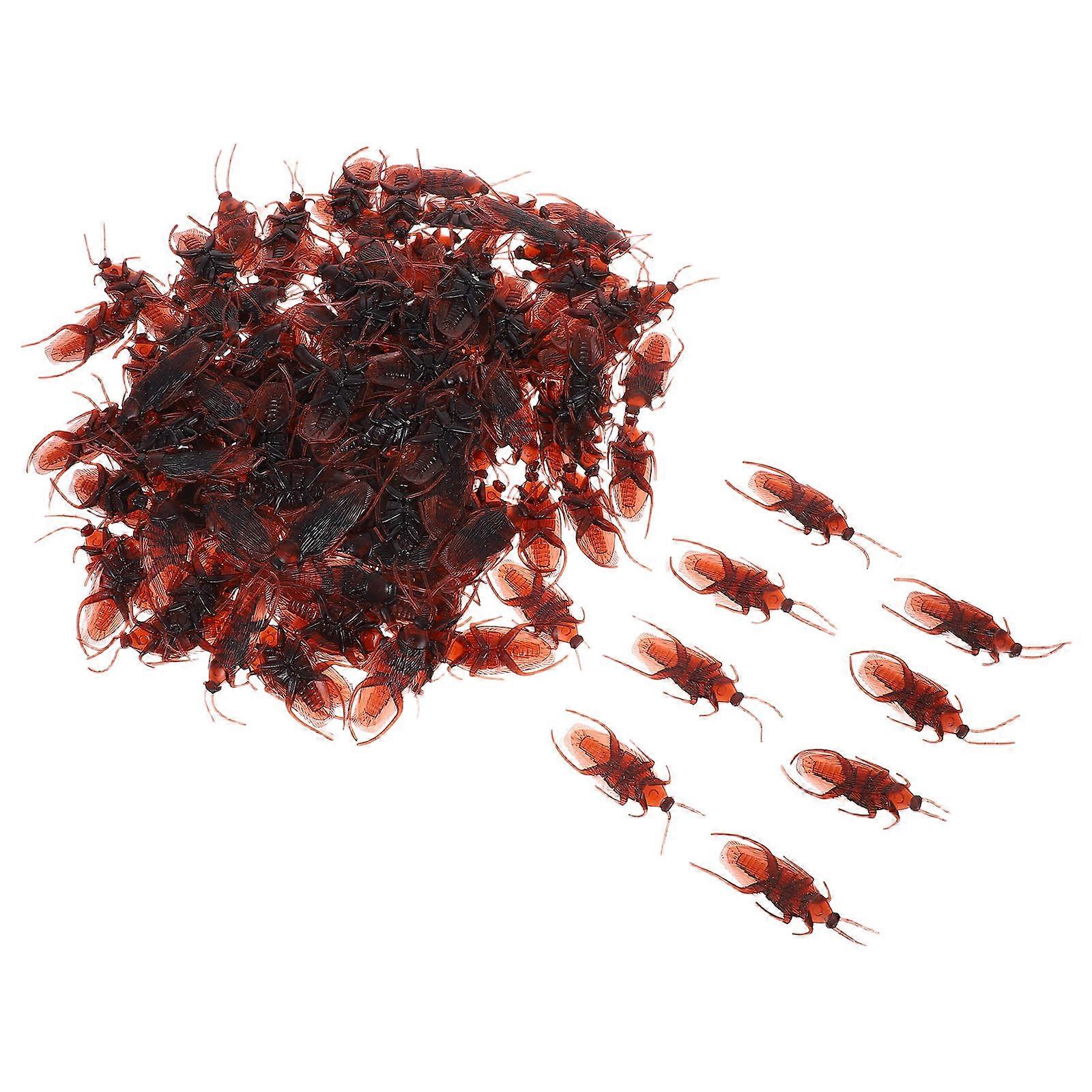 Fake Roach Simulation Plastic Cockroach Bugs for Prank 600Pcs Brown
