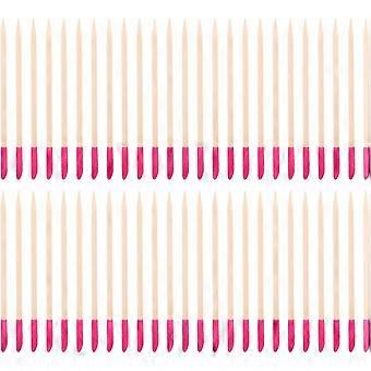 jojofuny 50pcs Disposable Wooden Nail Sticks Double-Ended Cuticle Pusher and Pedicure Sanding Sticks Lightweight Manicure Tools for Precise Detailing 