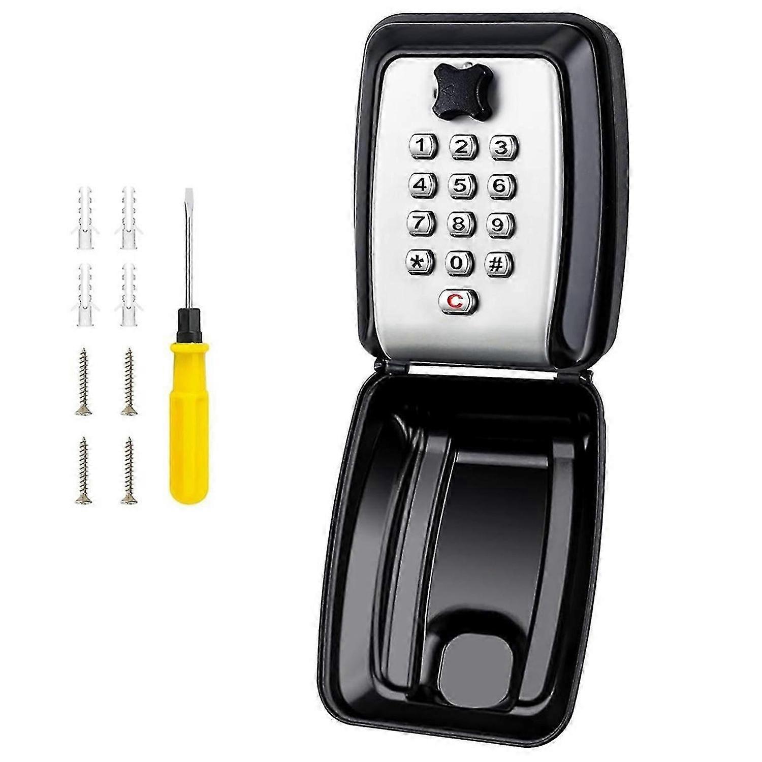Key Box Wall Mounted Large Key Box Secure Waterproof Outdoor Key Box with 12 Code Rustproof Weatherp