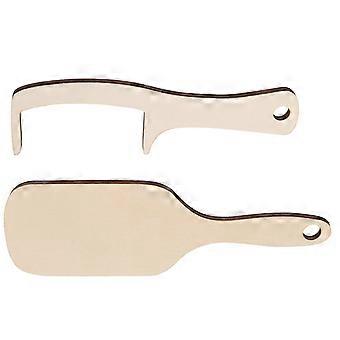 Wooden Bald Brush and Comb for Men 2Pcs Grooming Tool