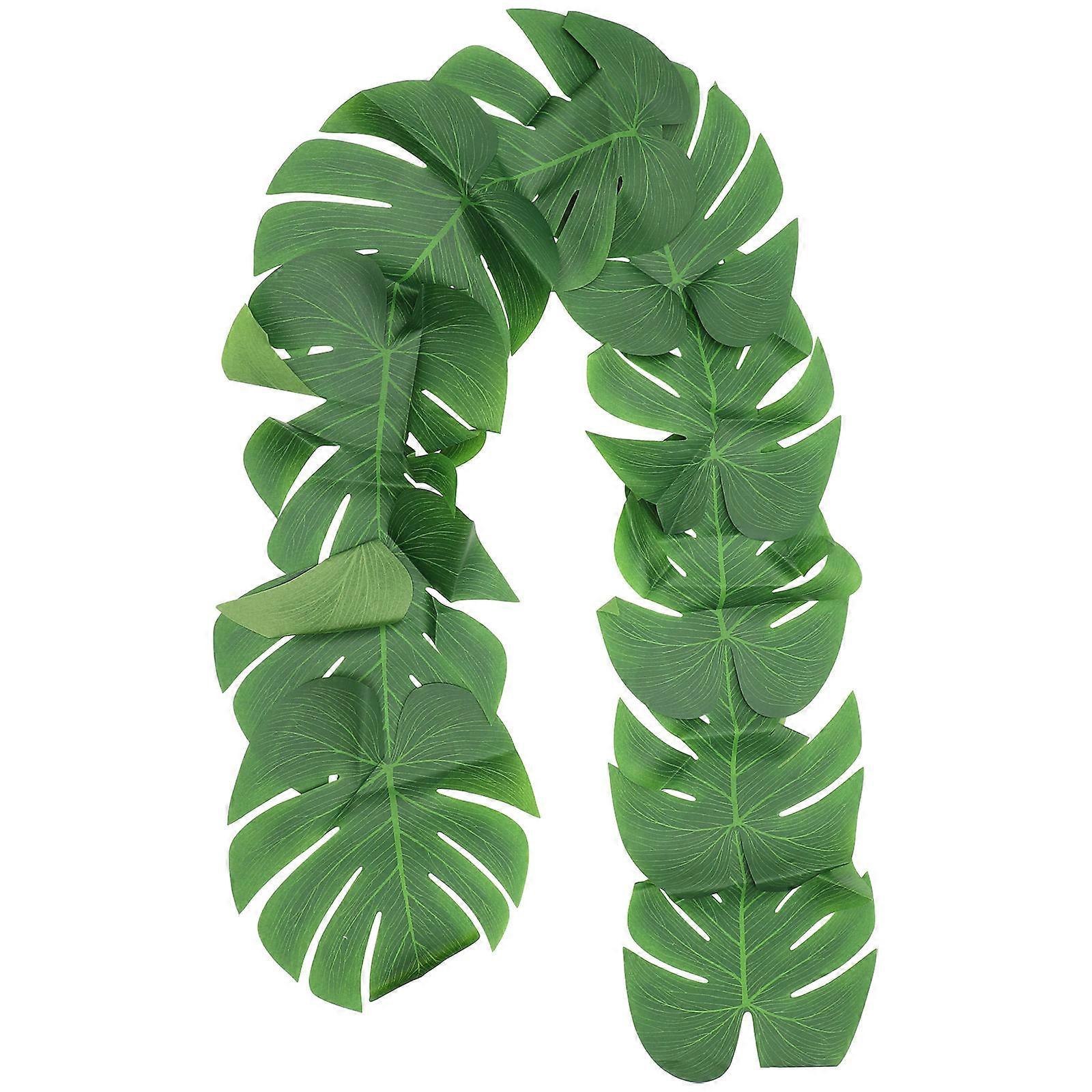 Green Simulation Palm Leaf Table Cloth for Decoration Table Runner