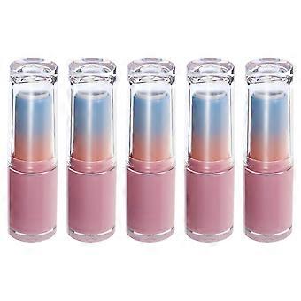 Clear Gradient Lipstick Tube for DIY Use 5Pcs Transparent Empty Containers