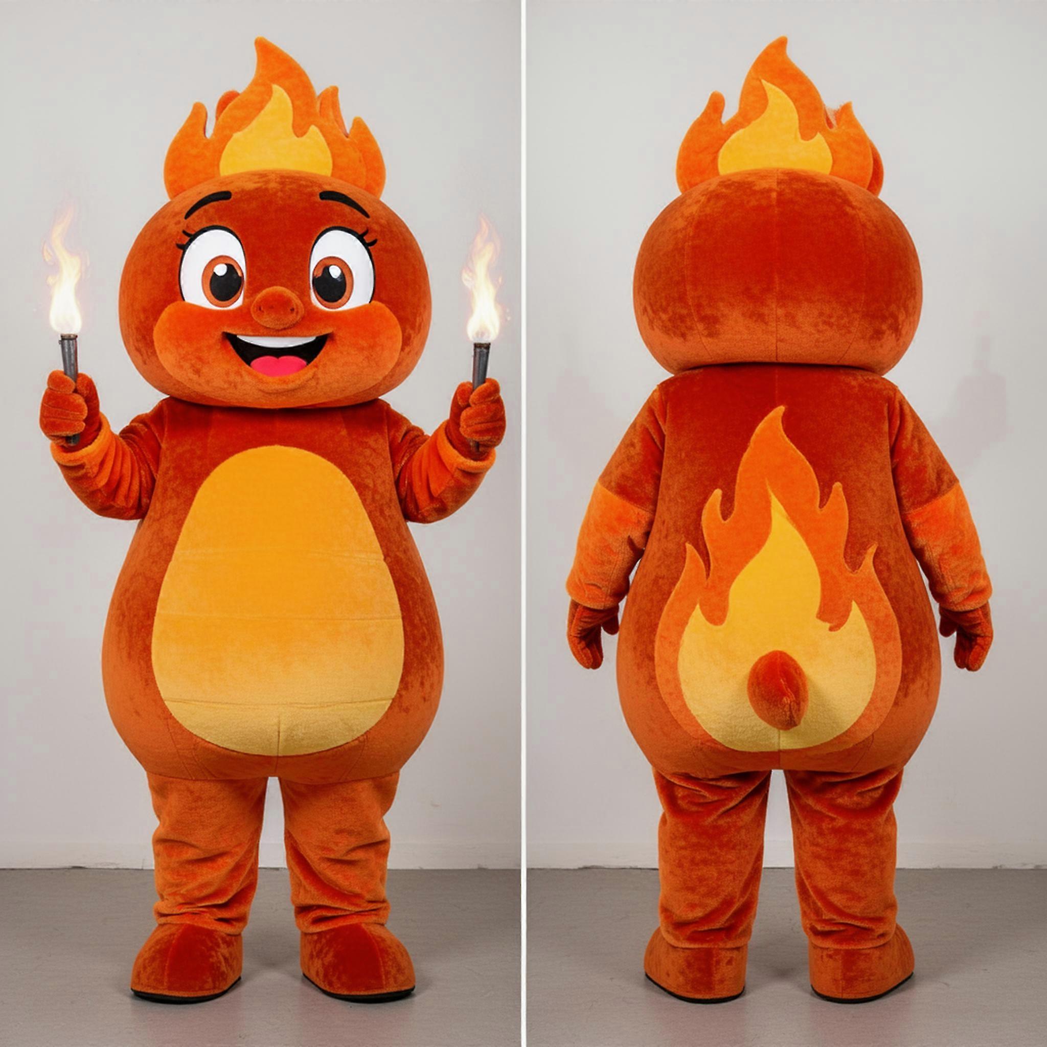 MASTICOT Rust Rounded Fire Eater Mascot