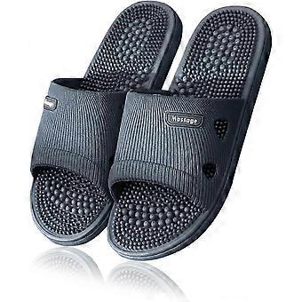 Massage Slippers Foot Reflexology Acupressure Open Toe Massage Footbed PVC Indoor Outdoor Men Women