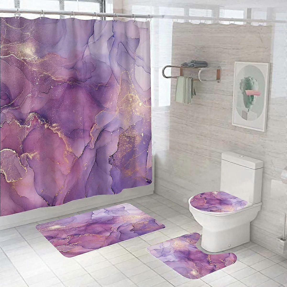 Luxury Geometric Marble Bath Mat Set