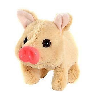 Interactive Electric Walking Pig Plush Toy, Life-like Crawling Piglet for Toddlers Boys Girls, Cute Musical Stuffed Animal, Birthday Christmas Gift