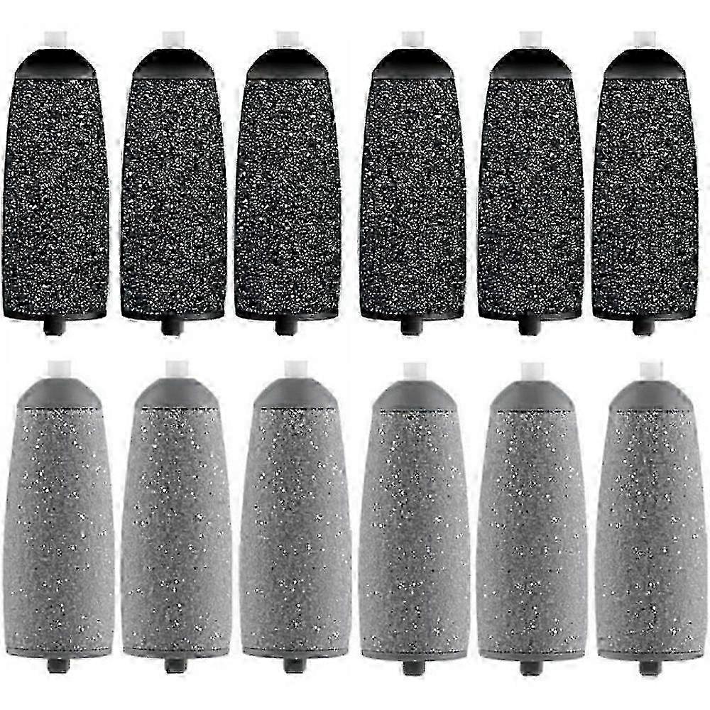 Replacement Rollers for Electronic Foot Files, 12 Pack (6 Coarse,6 Regular)