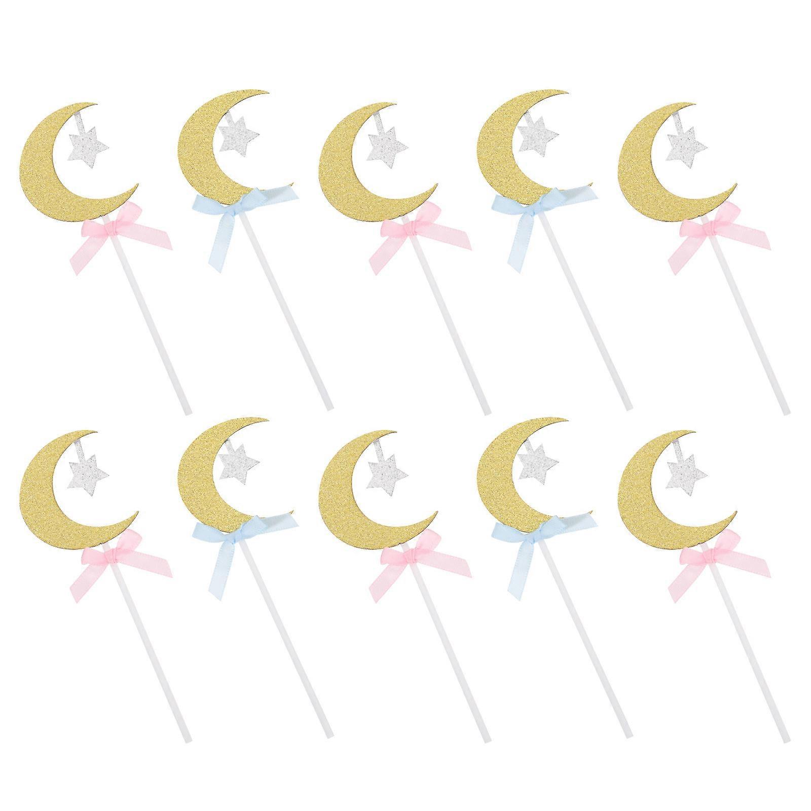 Moon and Star Cake Inserts Baking Cake Insert for Decoration 20Pcs Paper Assorted