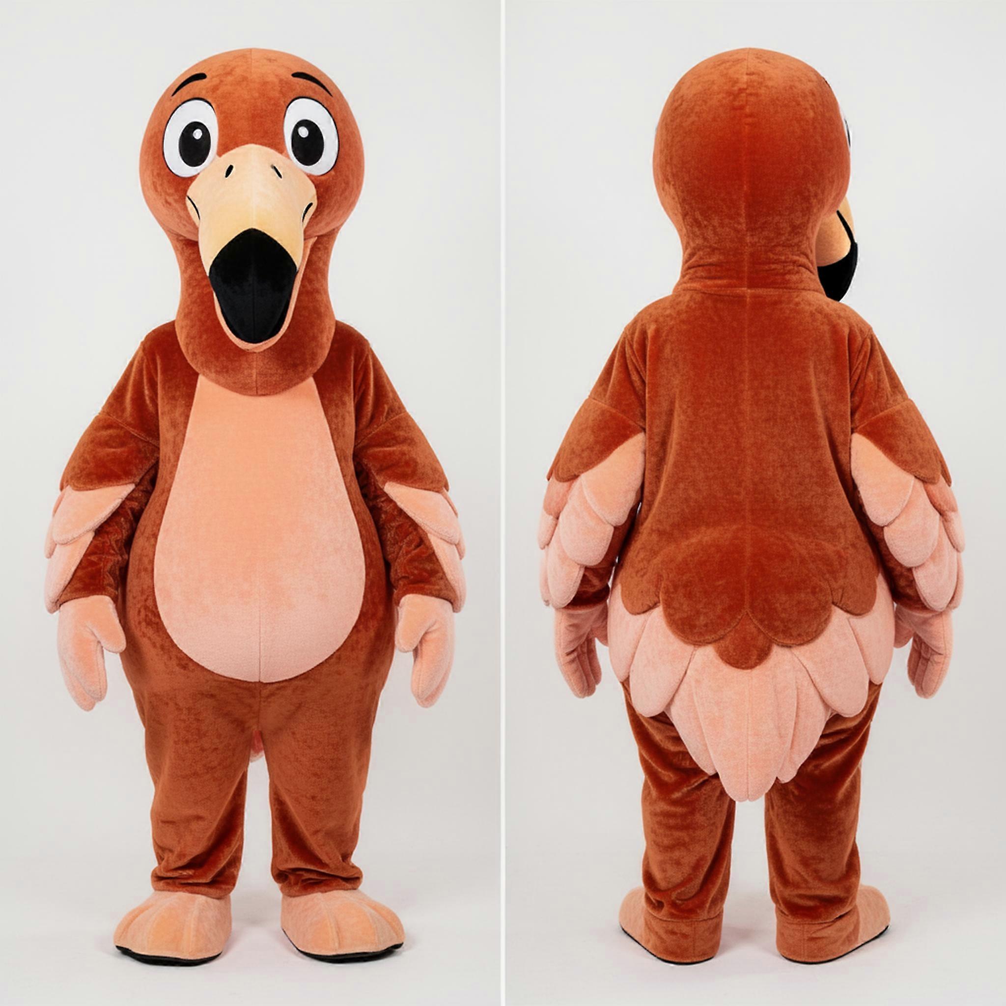 MASTICOT Rust Orange Velvety Flamingo Mascot