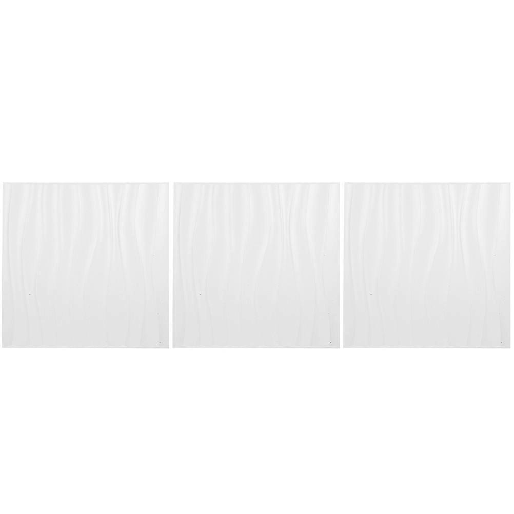Interior Wall Decor 3D Wall Panels PVC White 15Pcs Kit