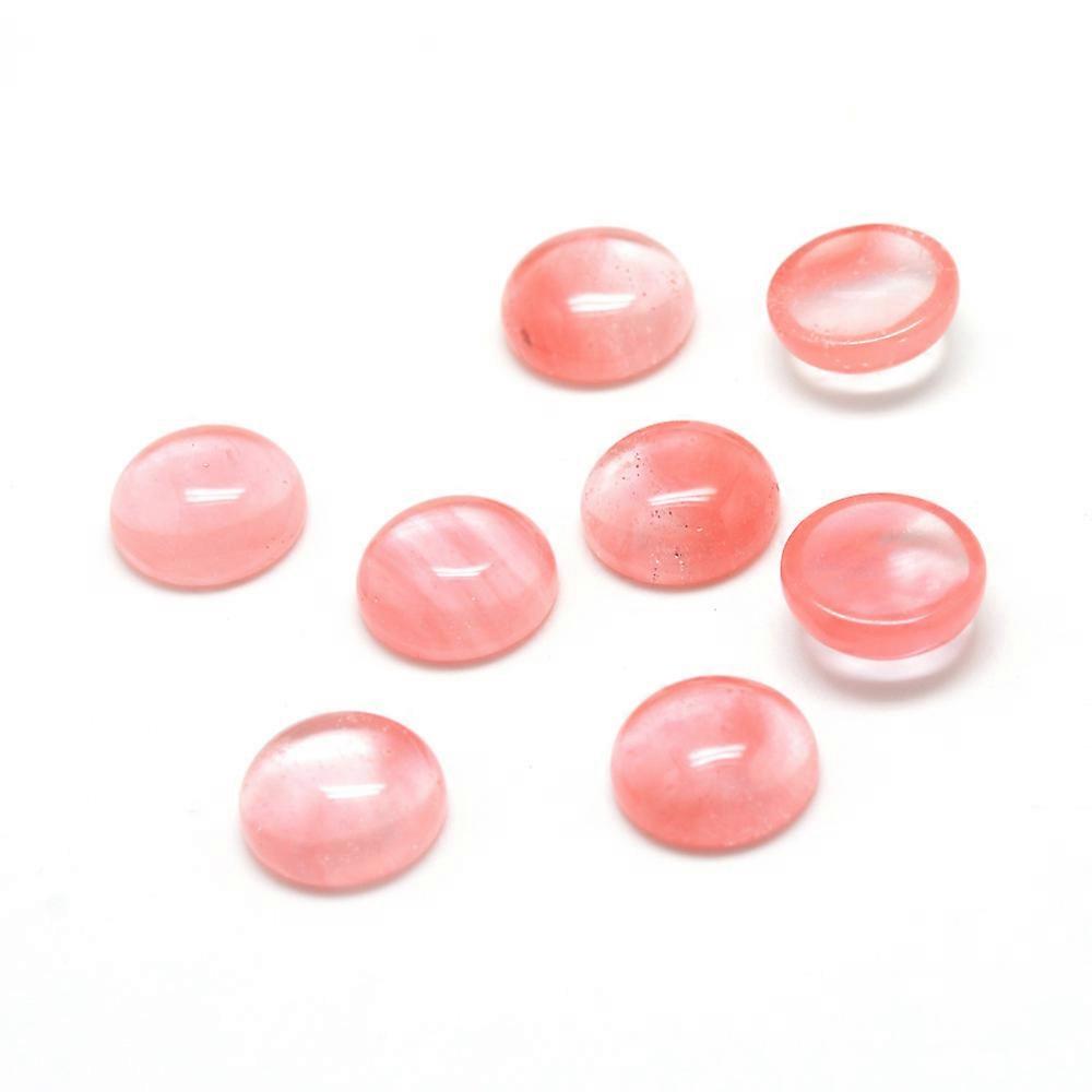 10pcs Cherry Quartz Glass Cabochons Half Round 8x4mm