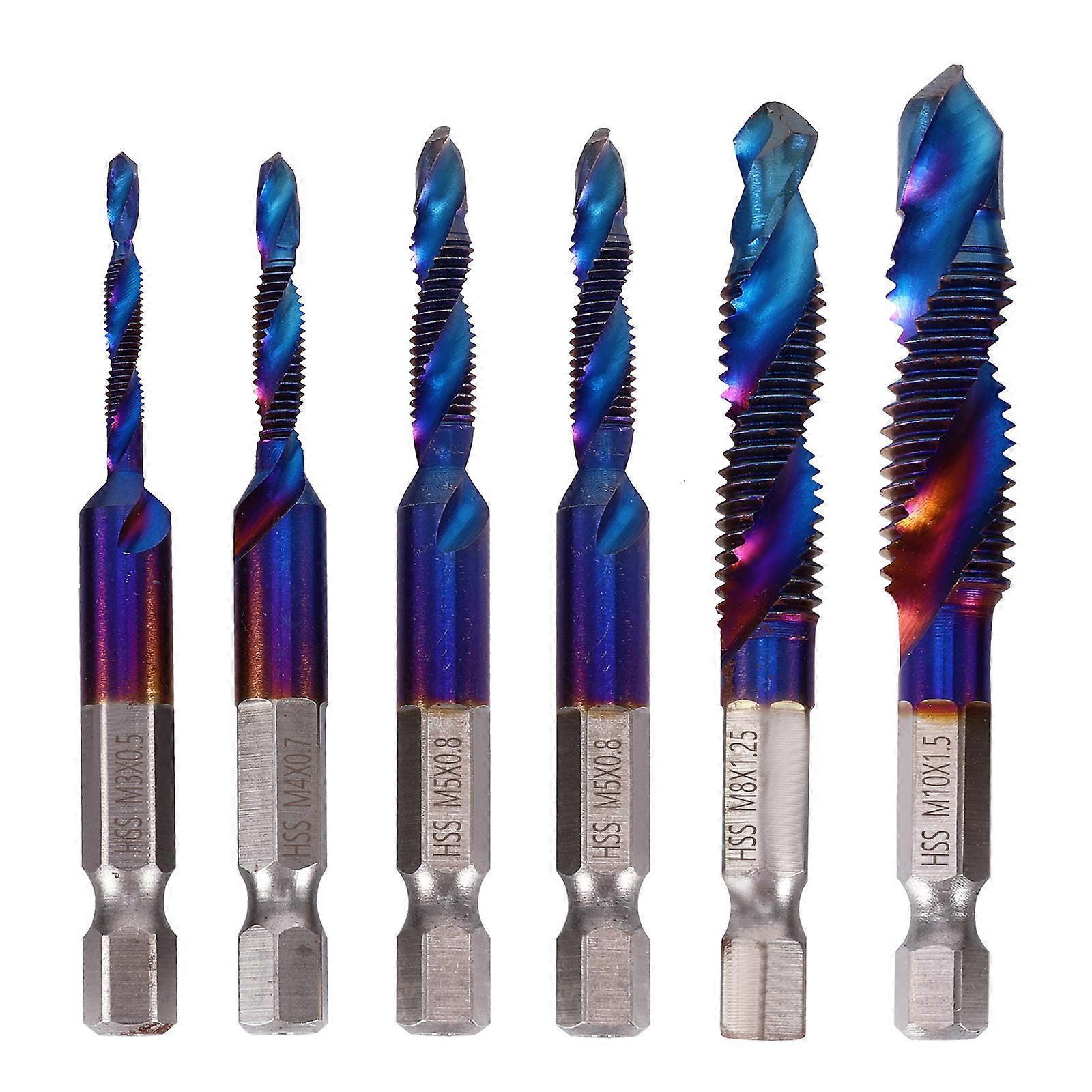 Titanium-Coated HSS Tap Drill Bit Set