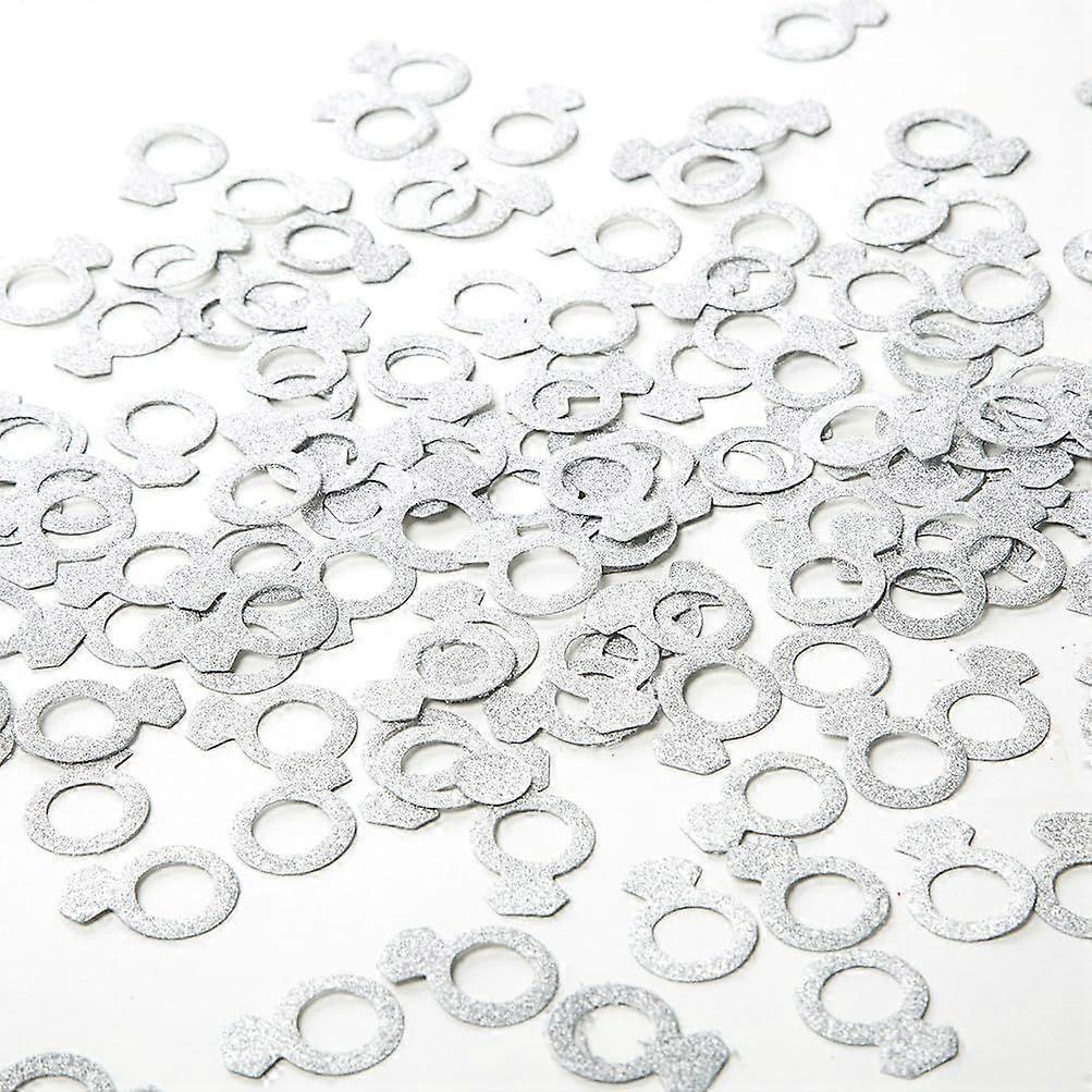 Silver Diamond Ring Confetti Table Decor and Event Decor, Silver Glitter, 200