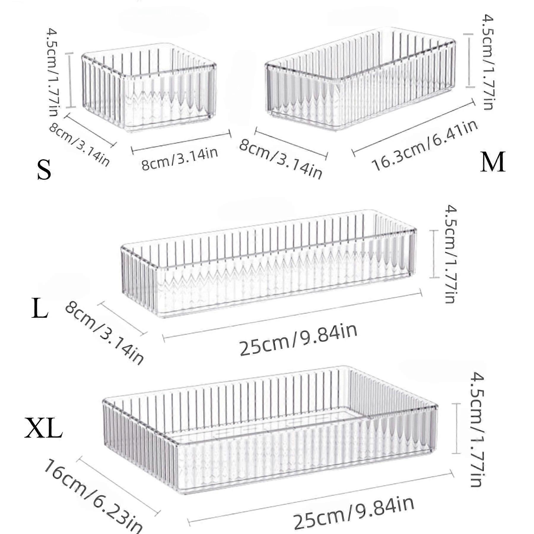 Stackable Acrylic Drawer Organizer - Adjustable Divider Trays for Cosmetics, Modular Makeup Storage Box