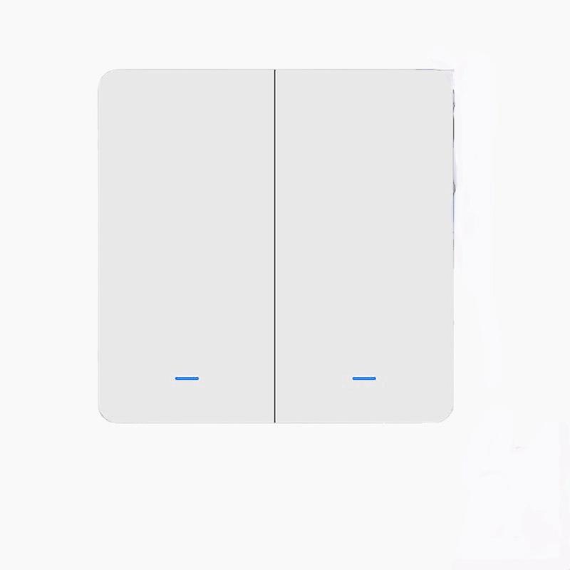 無線LANの2gangの押しボタンの壁のライトスイッチEu AC 100v-240vのスマートスイッチはコントロールアレクサのグーグルホームと互換性がある