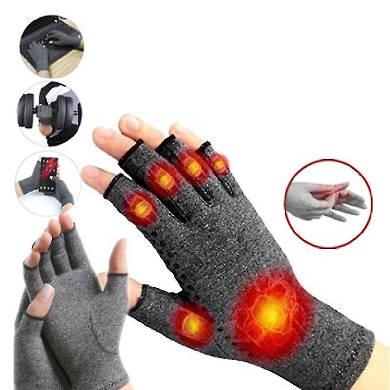 Unisex Arthritis Gloves Half Finger Gloves Compression Touch Screen Winter