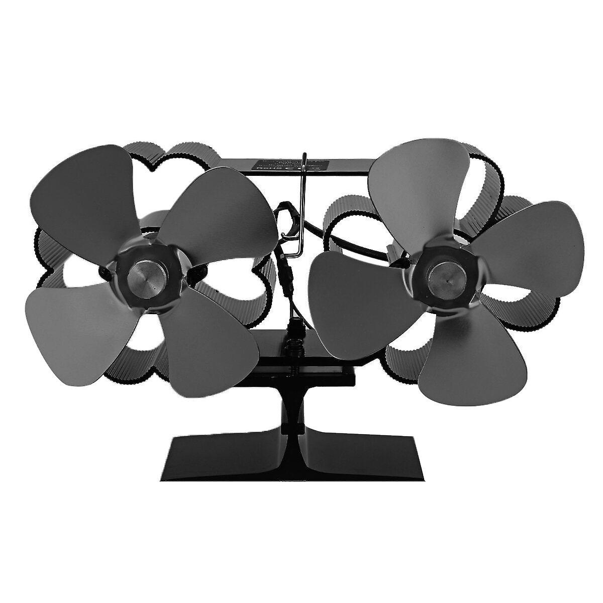 8 Blade Fireplace Fan Heat Powered Stove Fan Burner Quiet Home Use Efficient Heat Distribution
