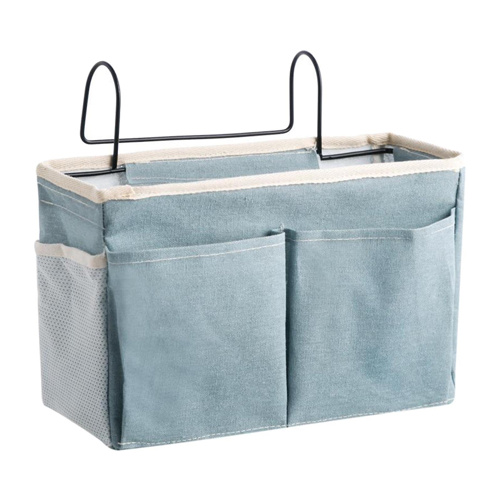 Bedside Caddy Cabinet Storage Organizer for Glasses Book Light Blue