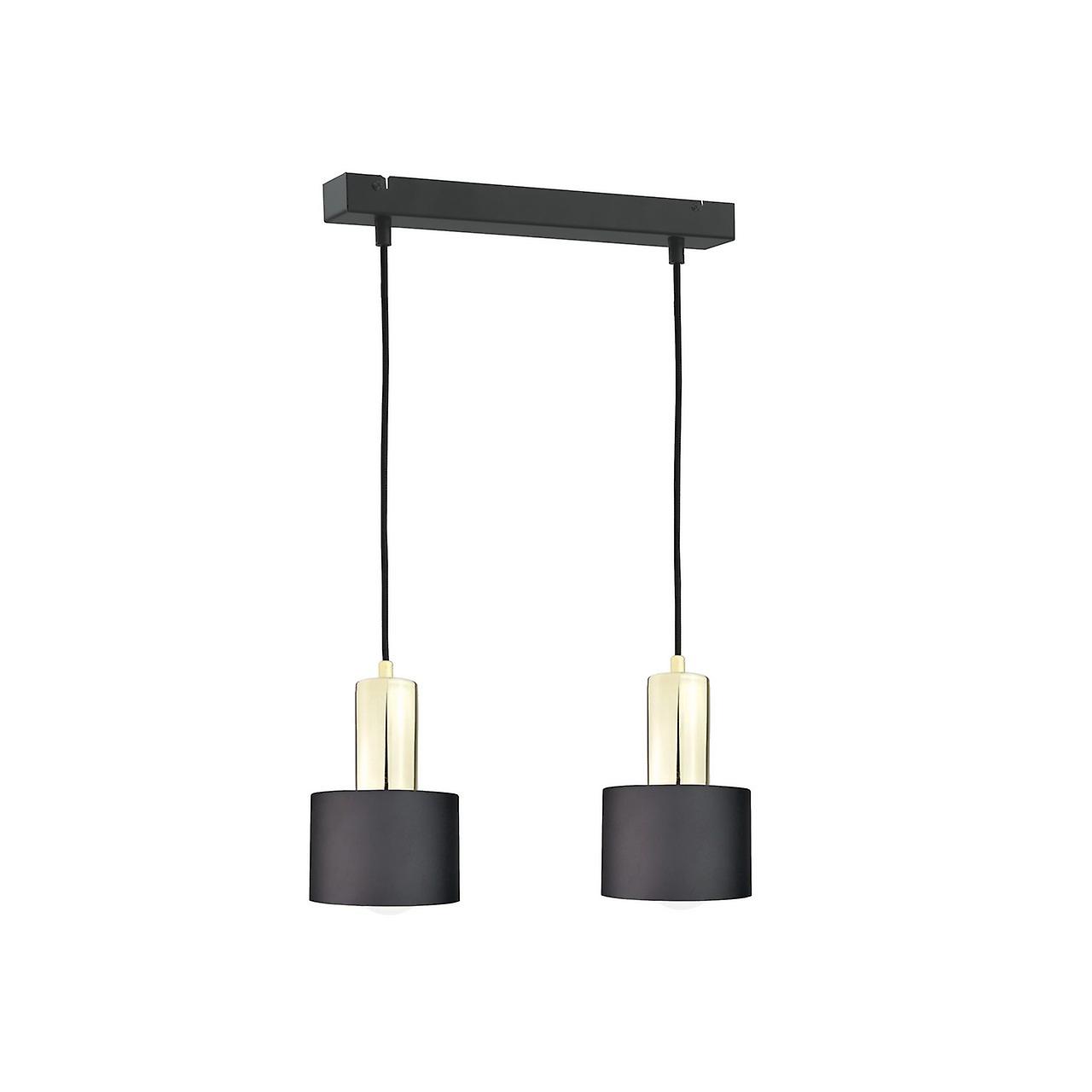 Keter Luce Bar Pendant Ceiling Light Black, Gold, 50cm, 2x E27