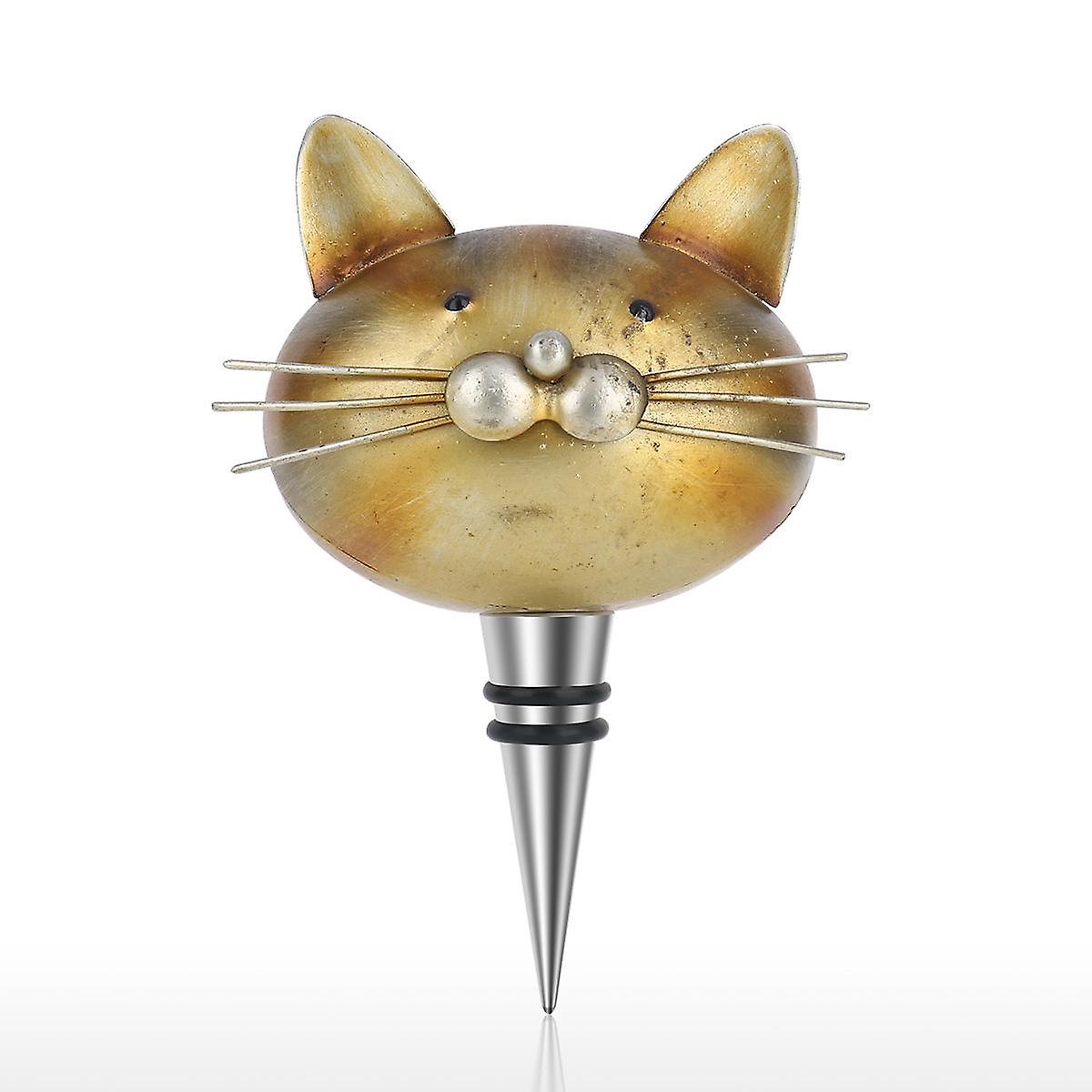 Tooarts Cat Stopper Iron Wine Bottle Stopper Airtight Seal Decorative Cat Cork Wine Decoration