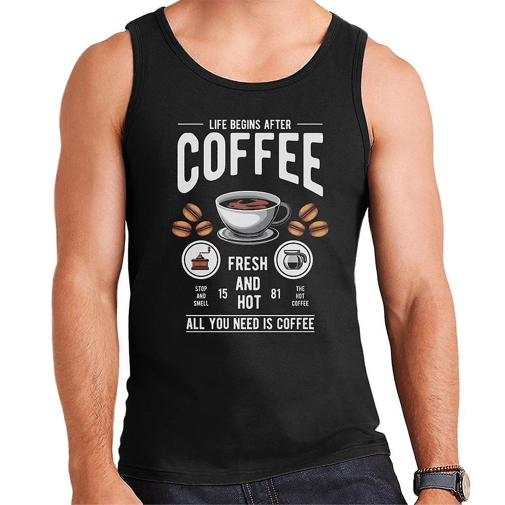 Livet börjar efter kaffe mäns väst
