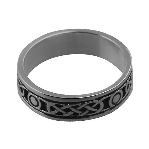 Silver oxidized 6mm Celtic Wedding Ring Size Z