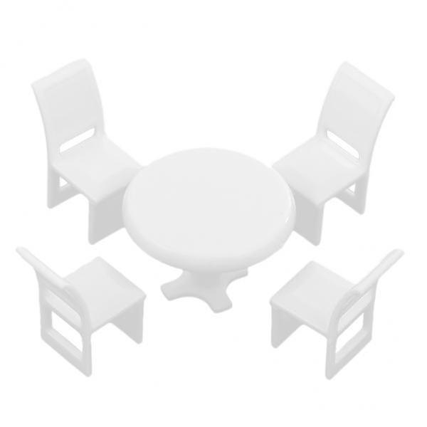 10xMiniature Dollhouse Craft Kitchen Scenery Model 1:75 Round Dining Table