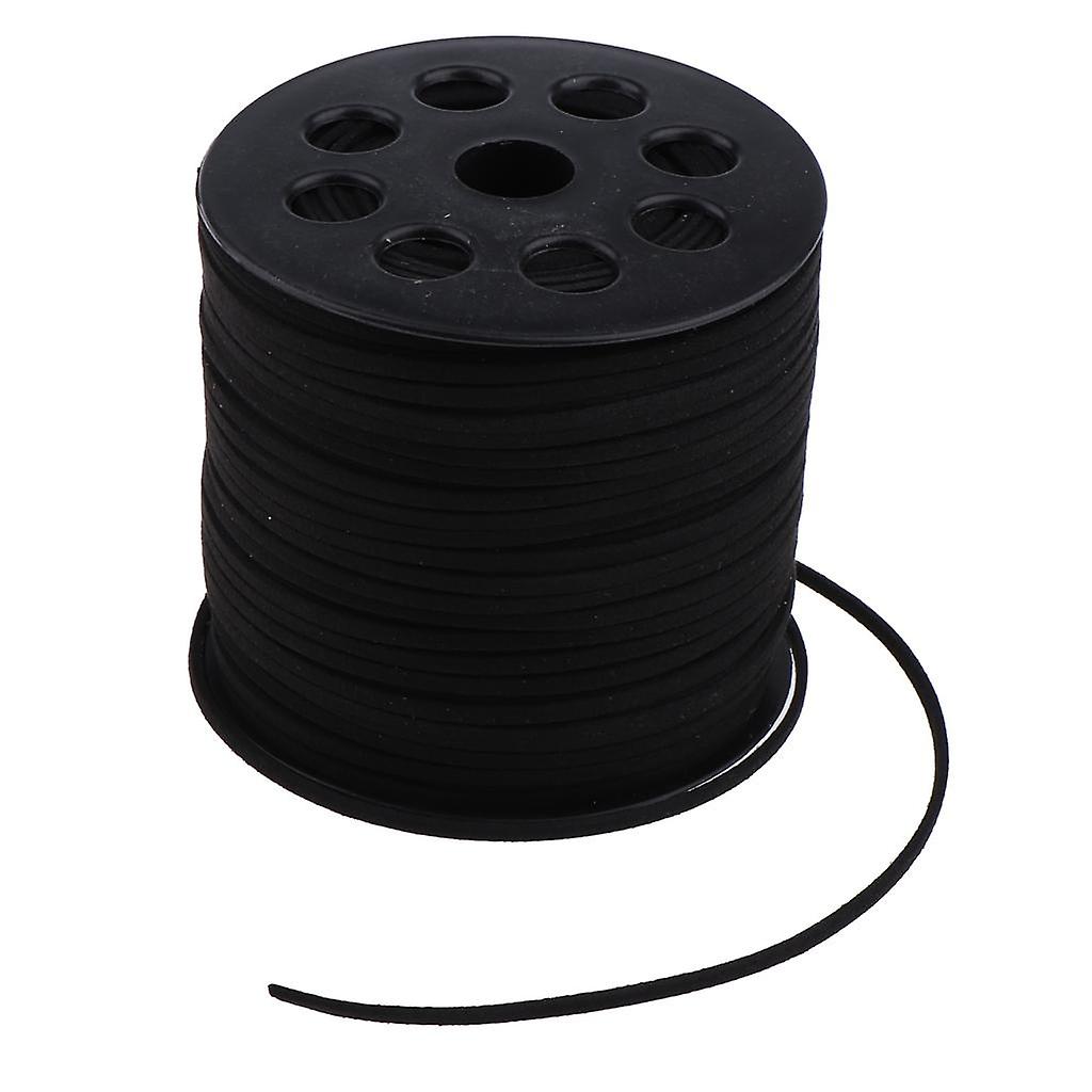 98 Yards 2.7mm Faux Suede Cord String Lace Beading Thread Black