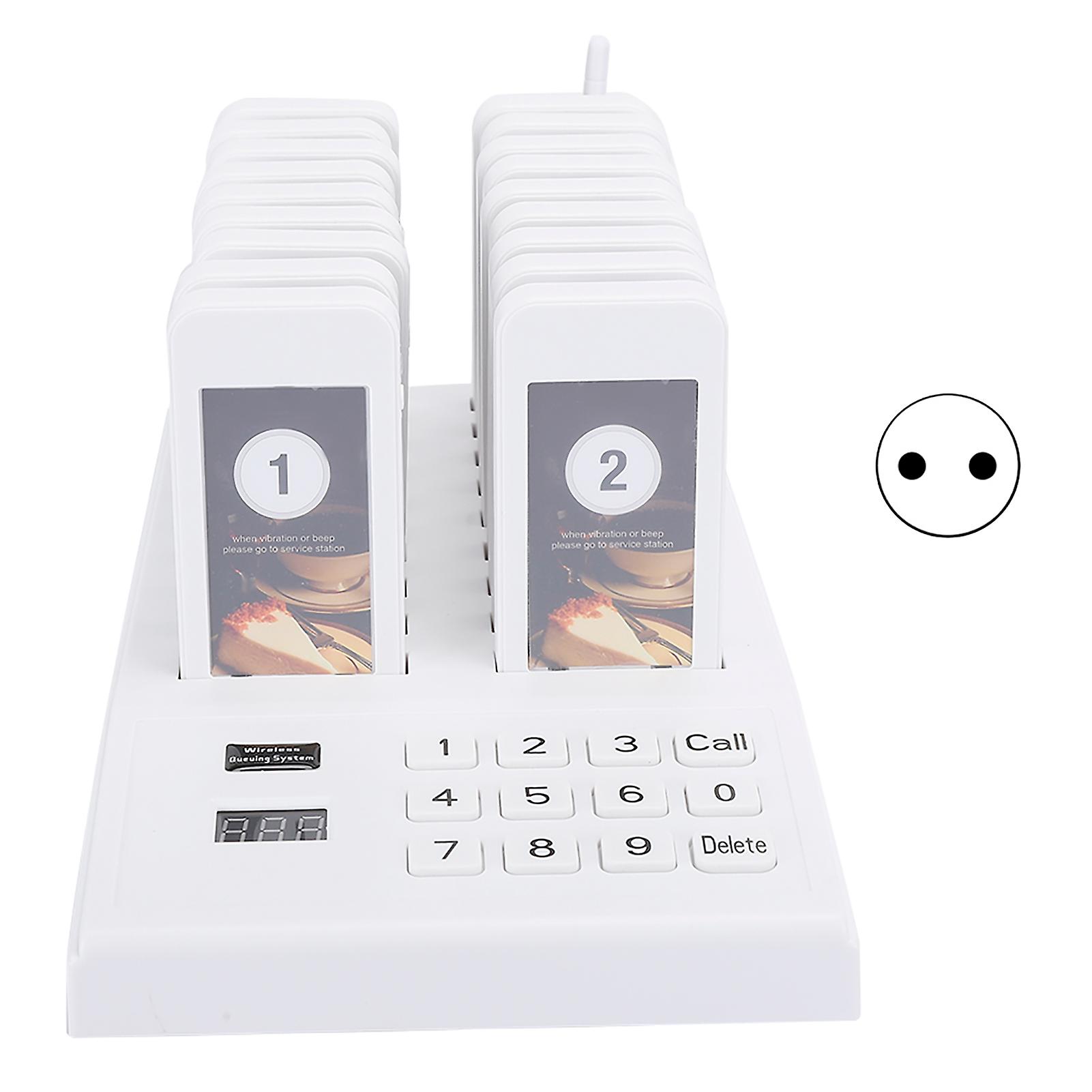 Pager Meal Puller Queue Wireless Calling System Receiver for Restaurant SU666B 100240V EU Plug