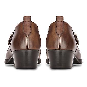 Infinity Leather - Bottes Western Homme En Cuir Véritable - Chaîne Métal Cubain, Talon 5 Cm (2") - Style Cowboy