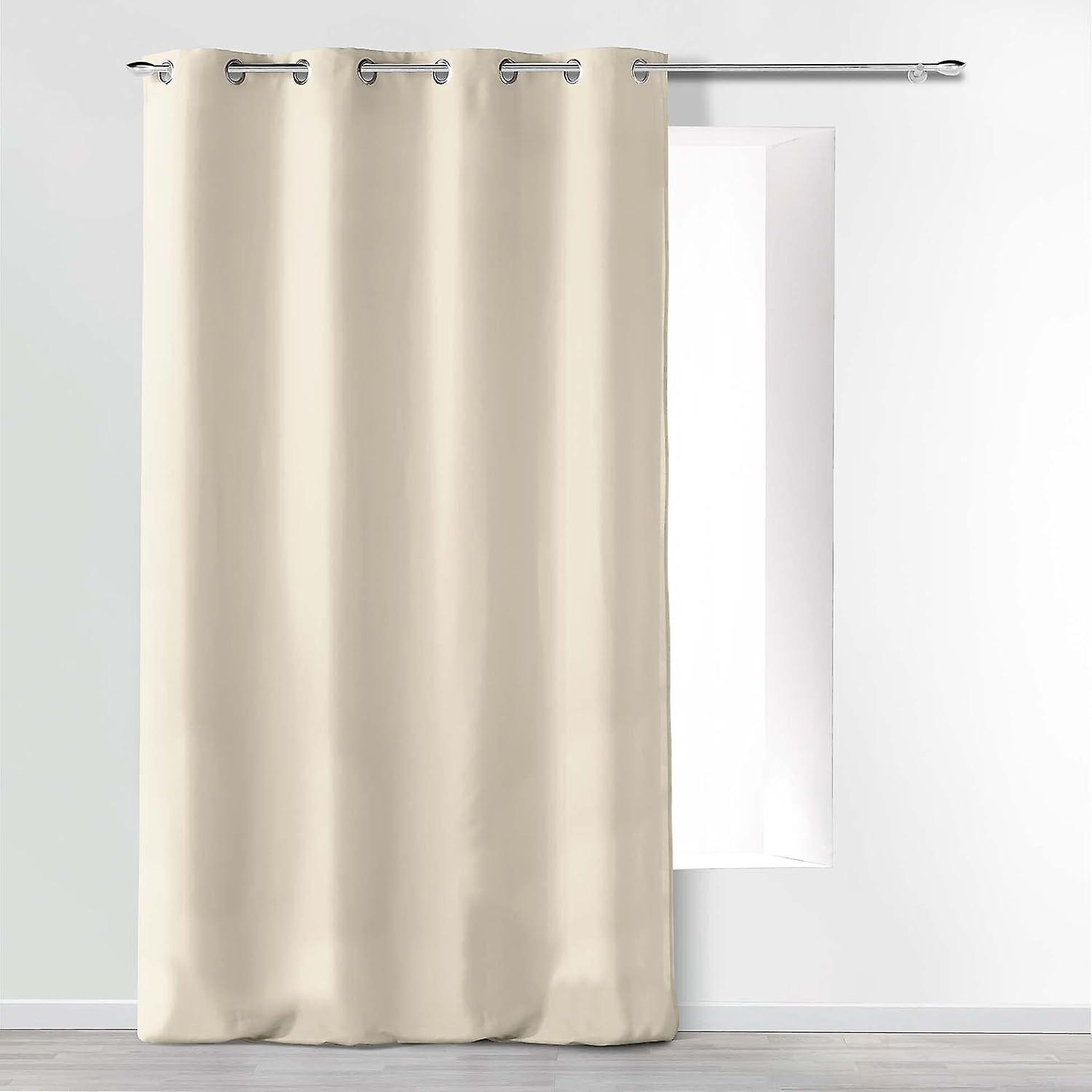 Interior Softness Eyelet Curtain Plain Microfiber Absolute Polyester, Natural 100*200cm