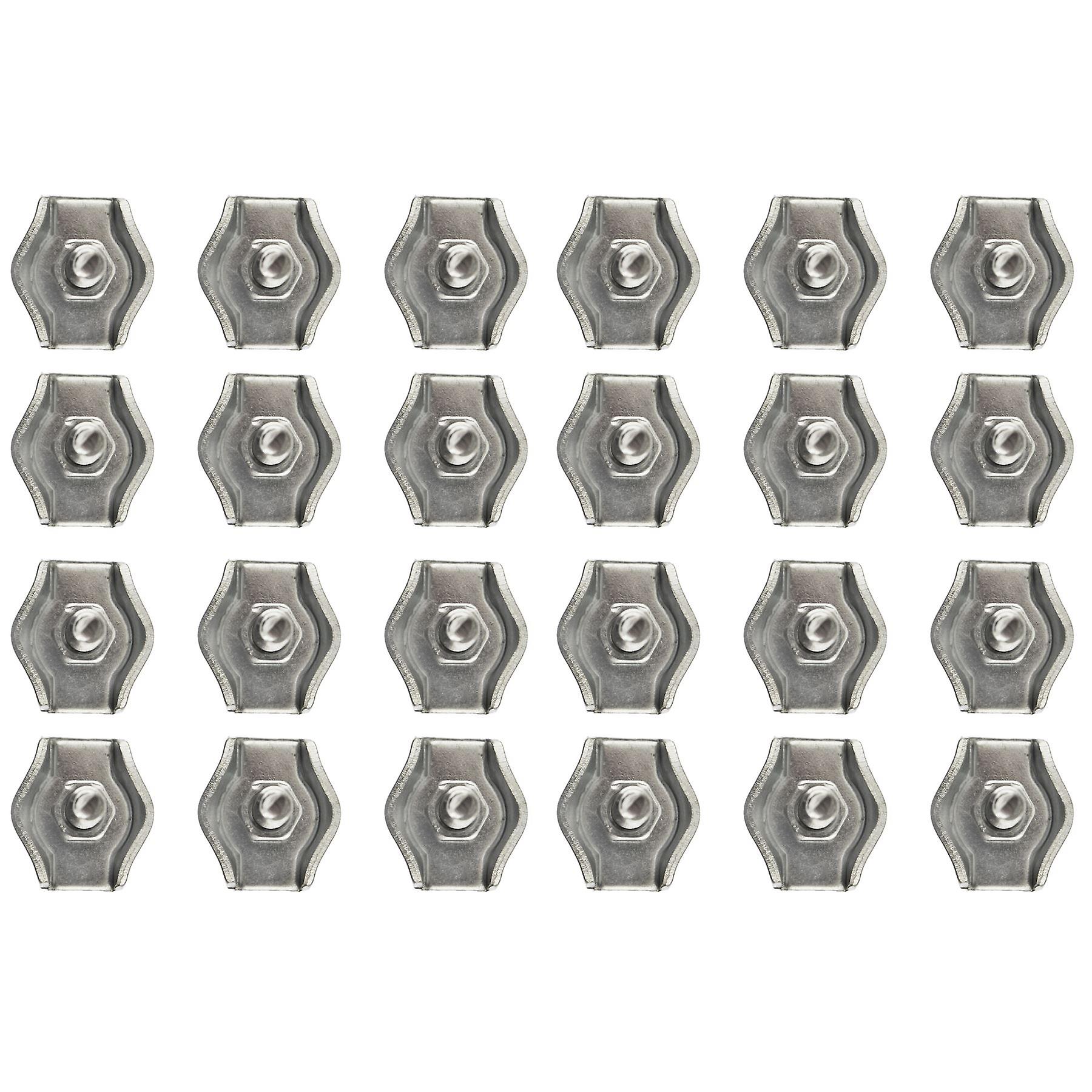 4mm Simplex Wire Rope / Cable Clamp Grips 24 PACK Zinc Plated