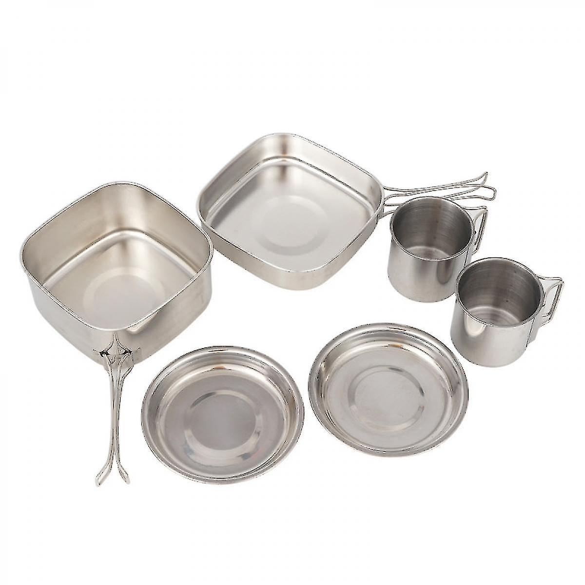 Shxx Camping Cookware Mess Kit Backpacking Gear Cooking Equipment Lightweight Pots And Pans Set For