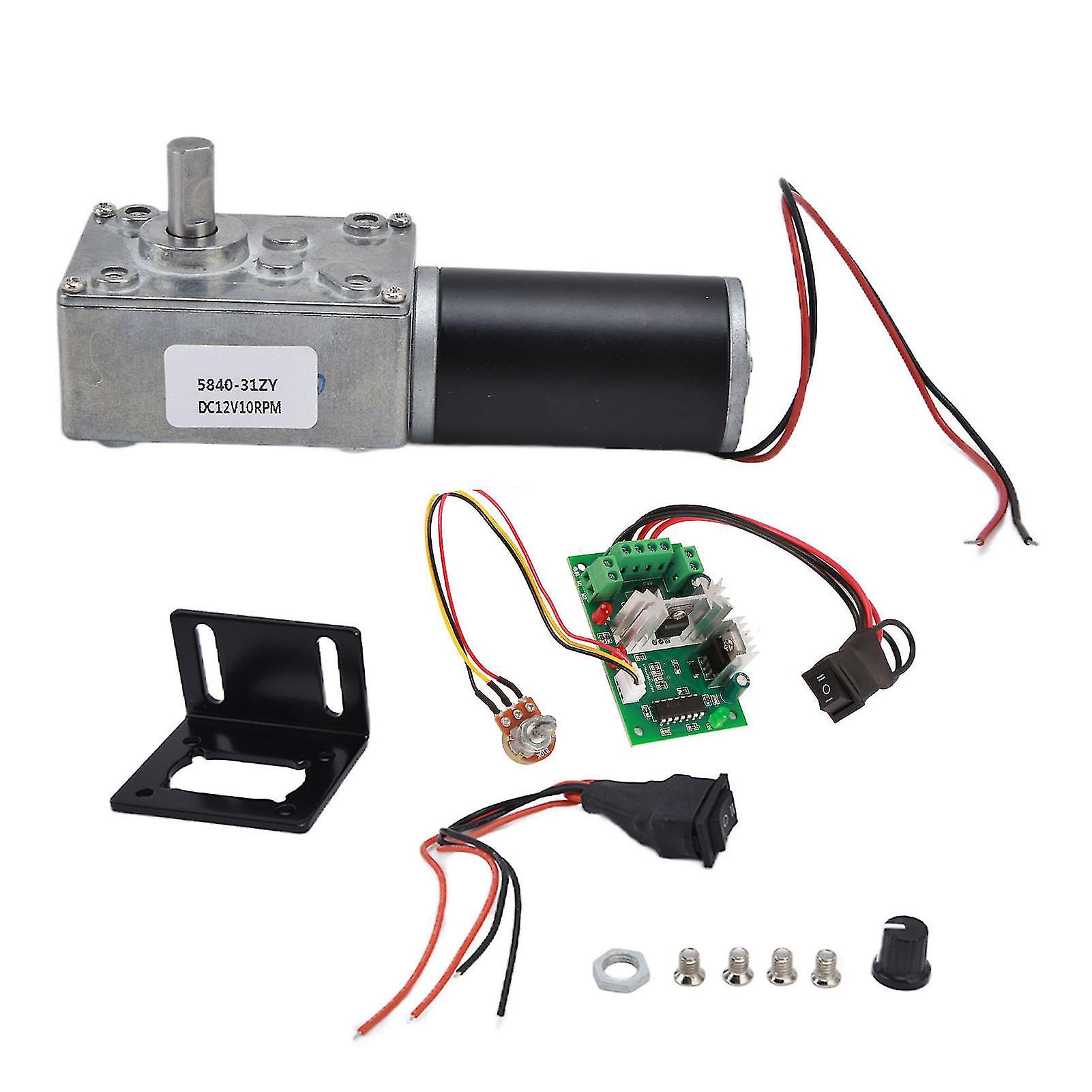 Rankomu Gear Motorwith Shaft 12V Geared Motor Turbo Worm Speed Reduction Motor with 8mm Shaft 10RPM 5840‑31ZY12V