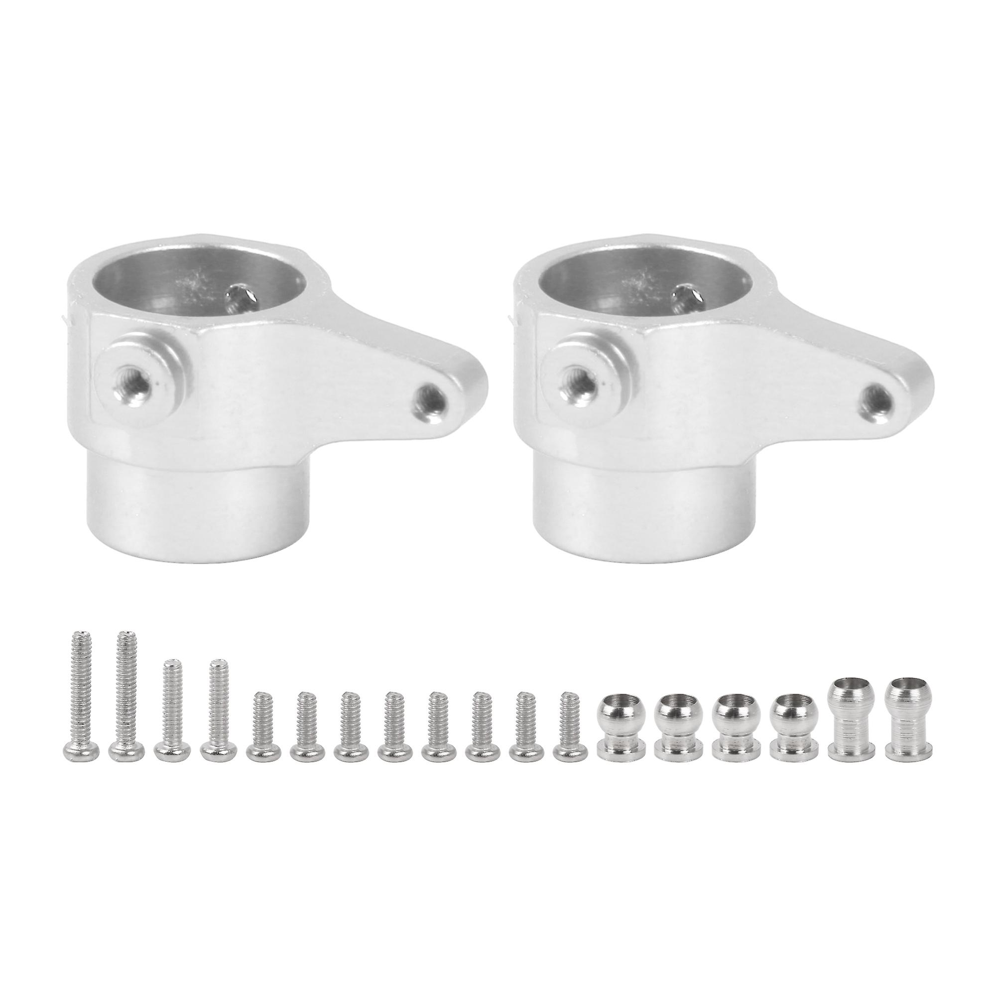 2Pcs RC Rear Hub Carrier Aluminum Replacement for WL K969 1:28 Silver