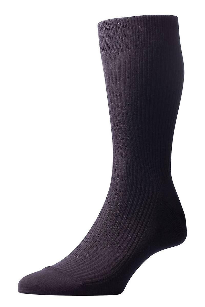 Pantherella Naish Rib Merino Wool Socks - Black