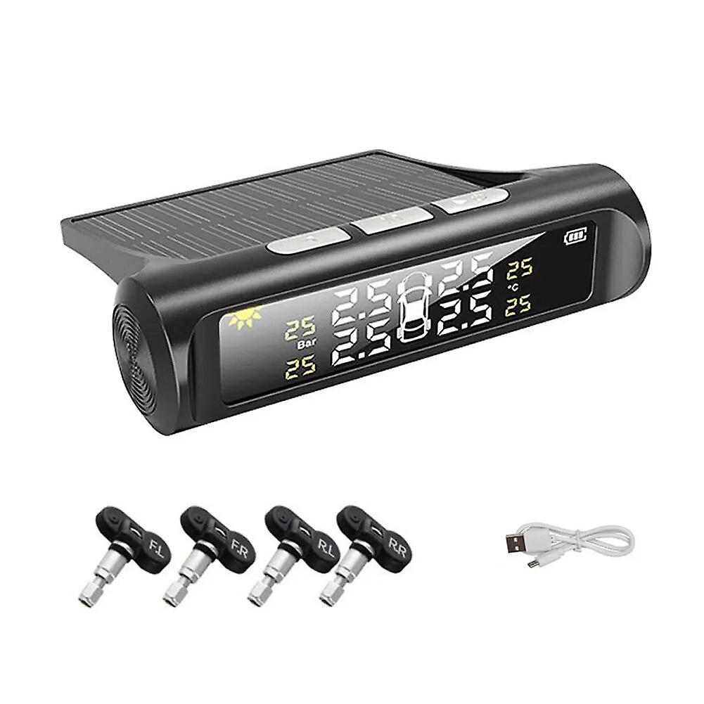 Digital Car Tpms Lcd Display Tyre Pressure Monitoring System Usb Charging Auto Security Alarm System For Car Vehicle Auto Tires