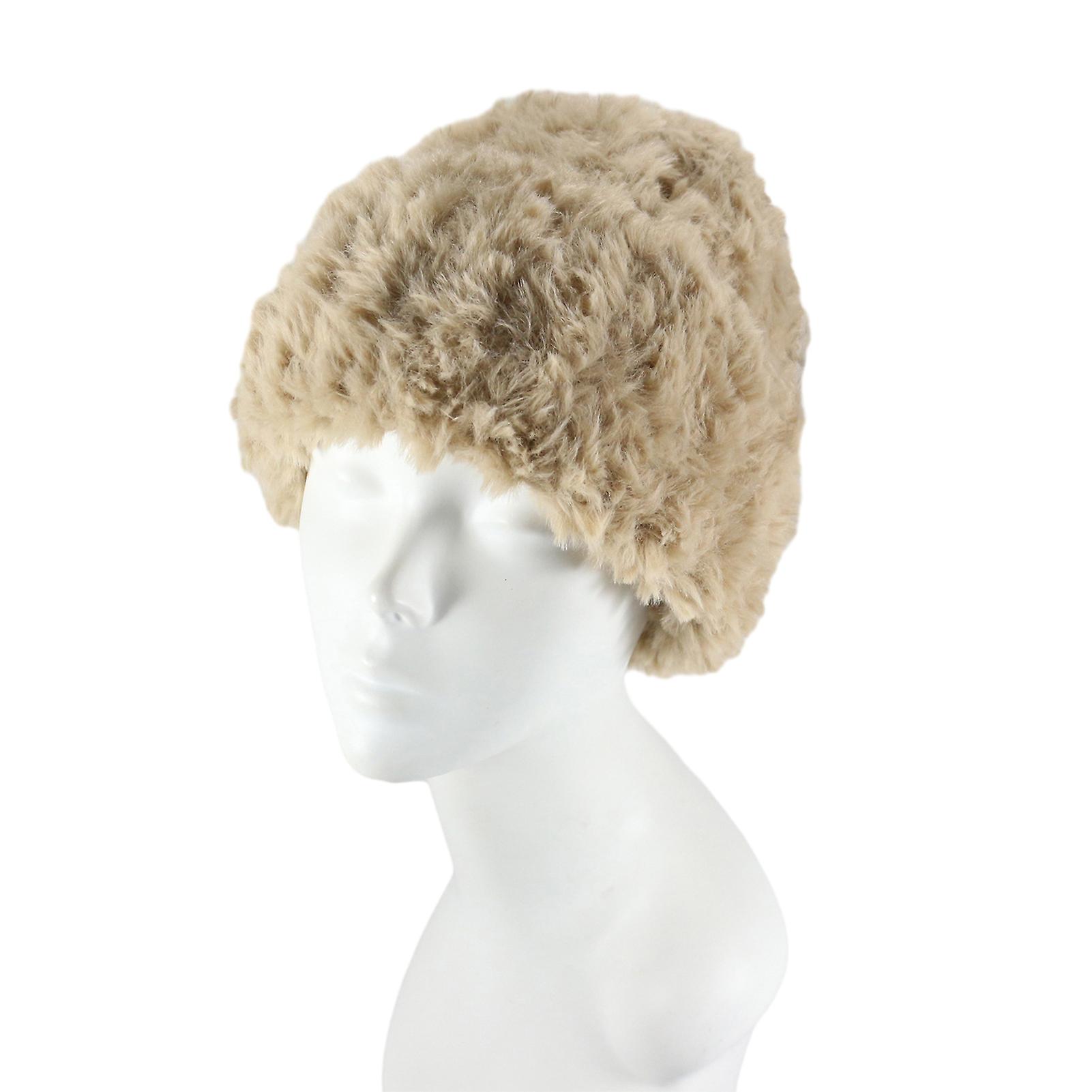 Solid-Color Warm Plush Ski Hat Comfy Cold-proof Themal Hats for Cycling Walking