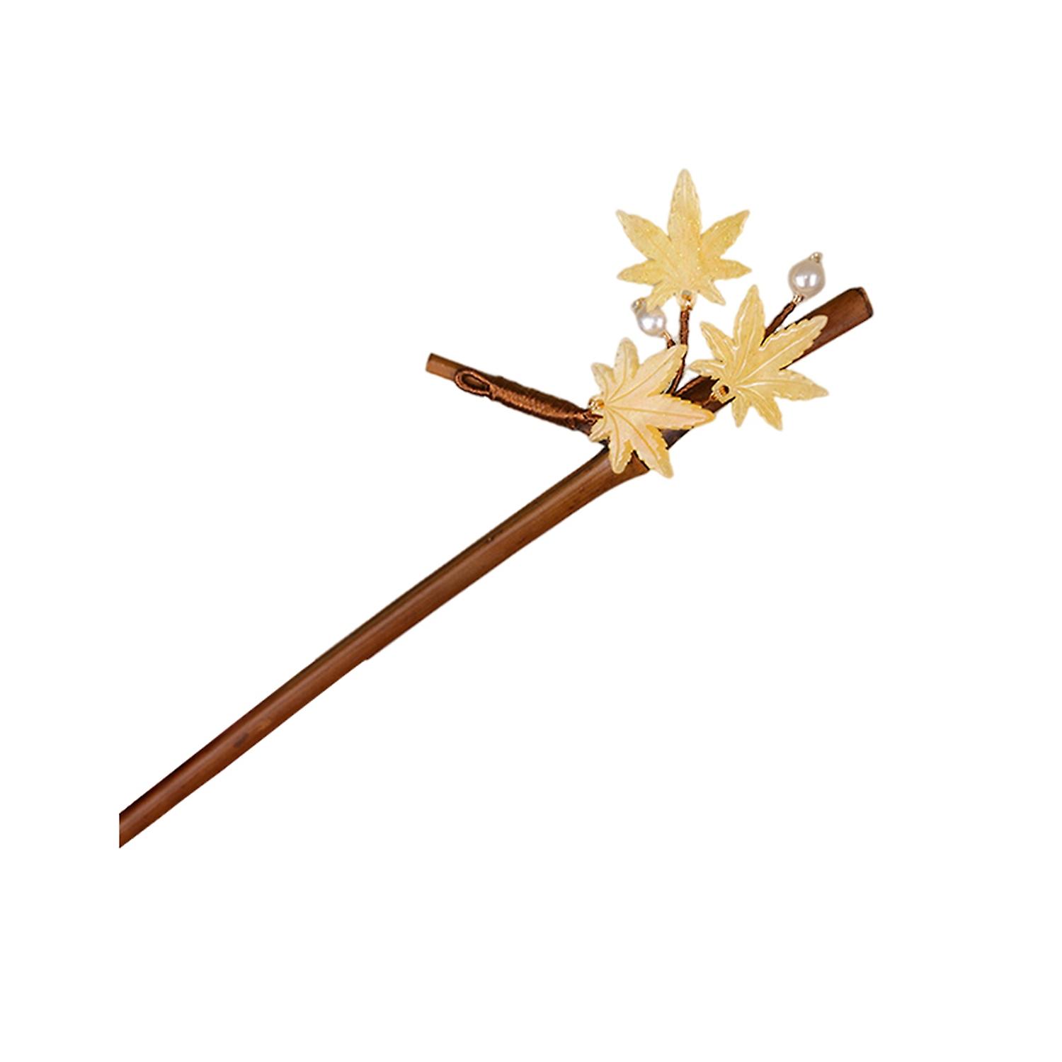النمط الصيني عصا الشعر زهرة فو اللؤلؤ ديكور عيدان تناول الشعر اليدوية خشبي عصا الشعر رئيس Acc