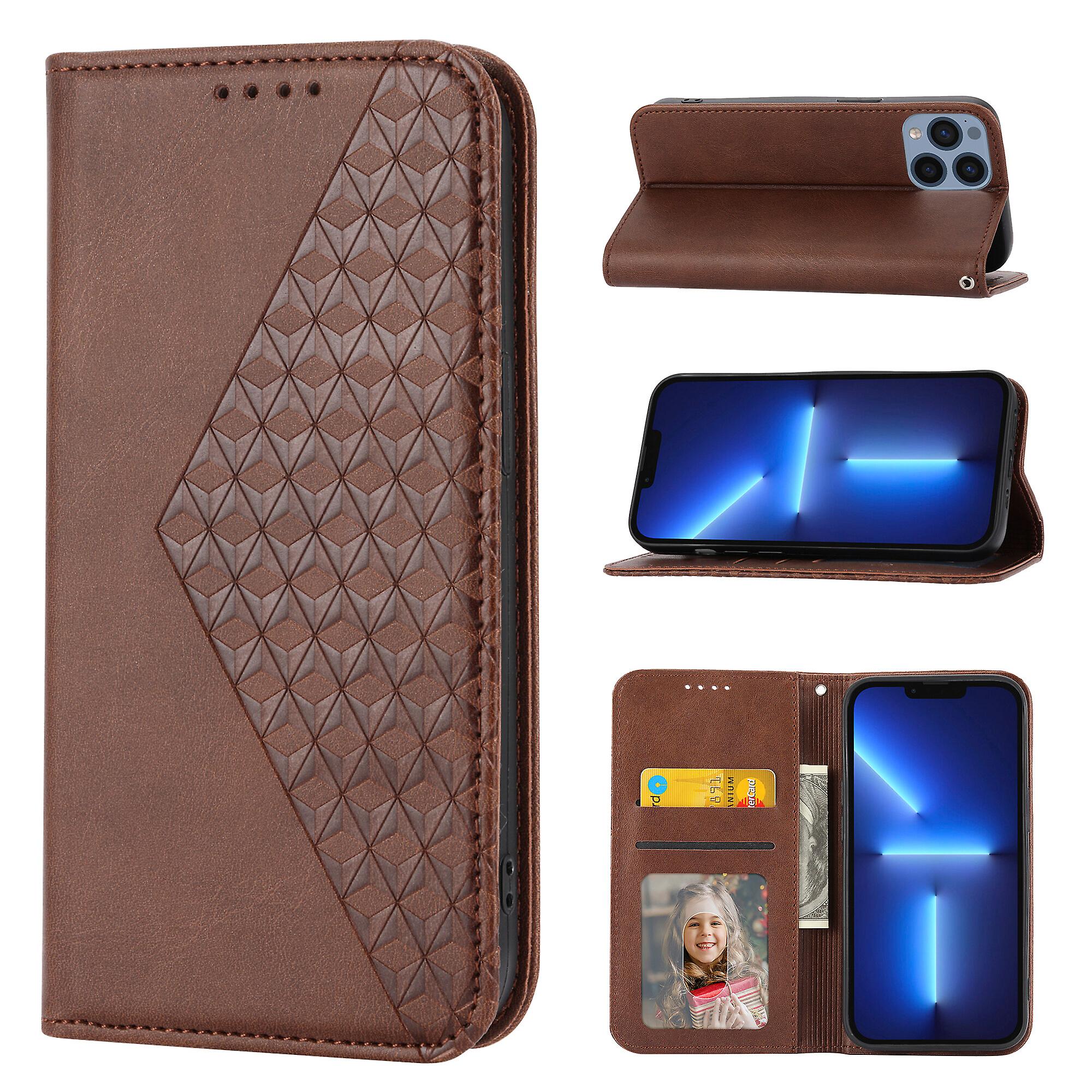 For iPhone 13 Pro Max Case, Leather Wallet Flip Case With Strap