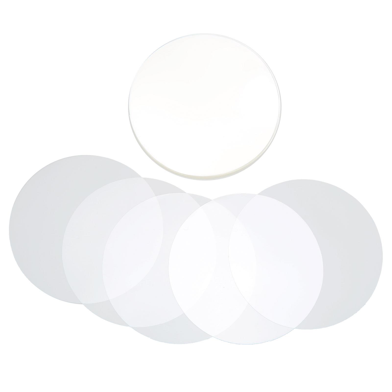 Pack of 100 transparent PVC badge protector films, 44 mm, for wide application