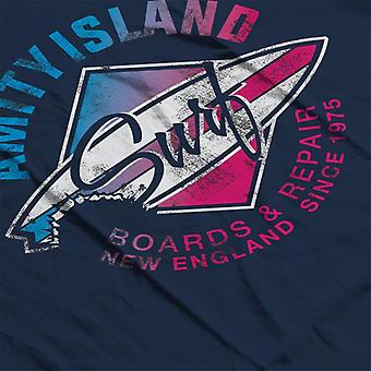 Maglietta Jaws Amity Island Surf Boards - T-Shight Ufficiale Con Grafica Retro - Foto 10