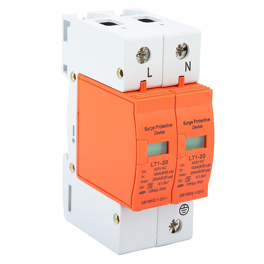 YUMILI Surge Protector, 2p 10 ka-20 ka, 420vac Home Surge Protection, Low Voltage Arrester Device for Lightning Protection of Levels C and D